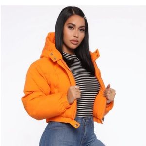 Orange Puffer Coat